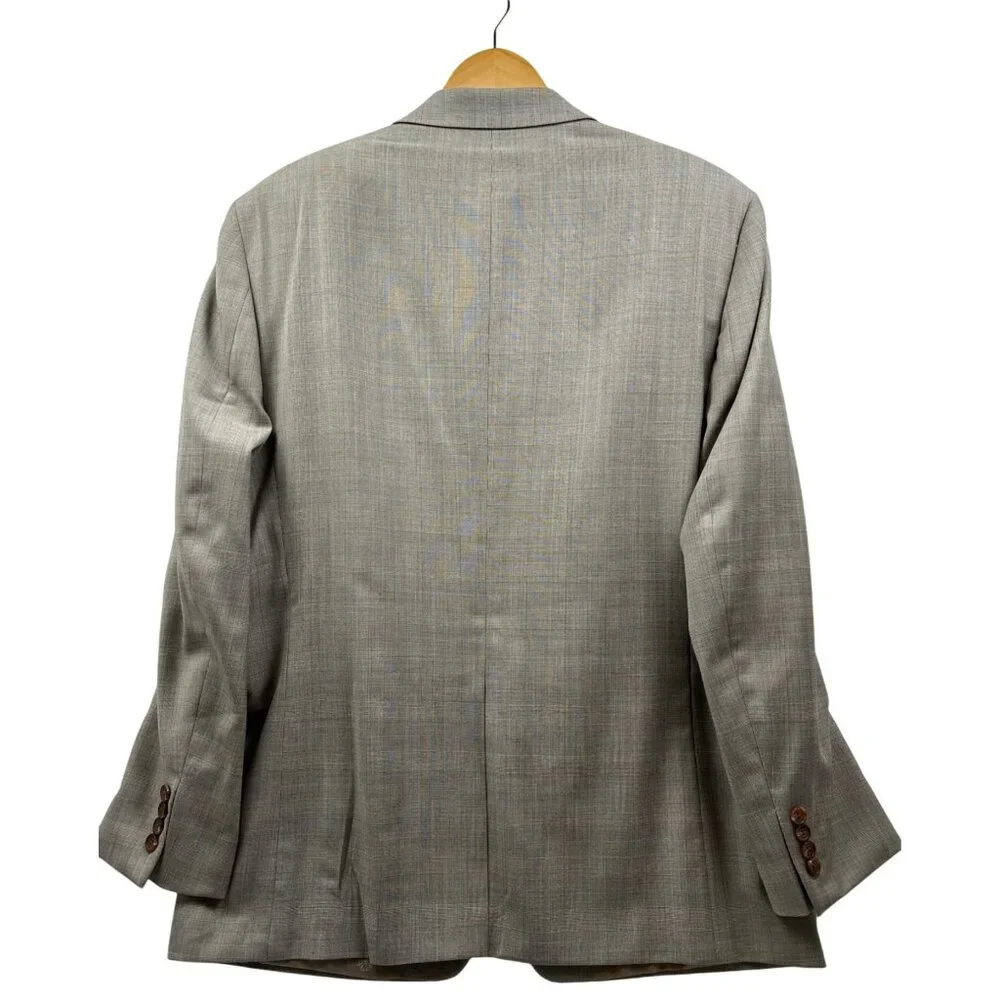Lauren Ralph Lauren Men’s Blazer 44R Gray‎ Wool Glen Plaid Classic Jacket Preppy